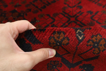 154 x 201 cm | Bokhara Red Oriental Area Rug Afghan Hand Knotted Wool carpet