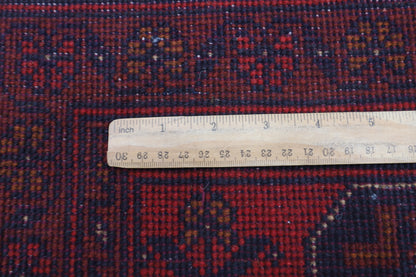 154 x 201 cm | Bokhara Red Oriental Area Rug Afghan Hand Knotted Wool carpet