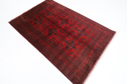 130 x 201 cm | Bokhara Red Oriental Area Rug Afghan Hand Knotted Wool carpet