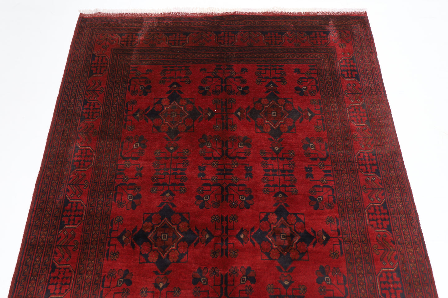 130 x 201 cm | Bokhara Red Oriental Area Rug Afghan Hand Knotted Wool carpet