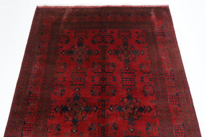 130 x 201 cm | Bokhara Red Oriental Area Rug Afghan Hand Knotted Wool carpet