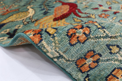 124 x 179 cm | Birds Afghan Tribal Hand Knotted Veg Dye Wool carpet