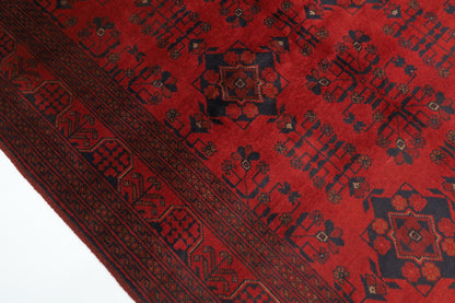 130 x 201 cm | Bokhara Red Oriental Area Rug Afghan Hand Knotted Wool carpet