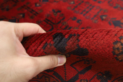 130 x 201 cm | Bokhara Red Oriental Area Rug Afghan Hand Knotted Wool carpet