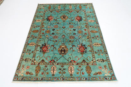 151 x 195 cm | Sultani Oriental Area Rug Afghan Hand Knotted Veg Dye Wool carpet