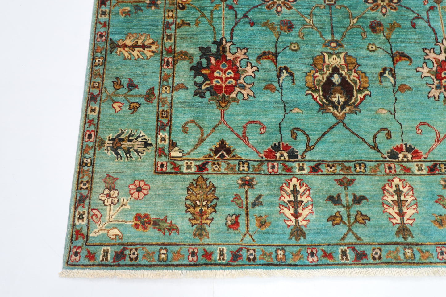 151 x 195 cm | Sultani Oriental Area Rug Afghan Hand Knotted Veg Dye Wool carpet