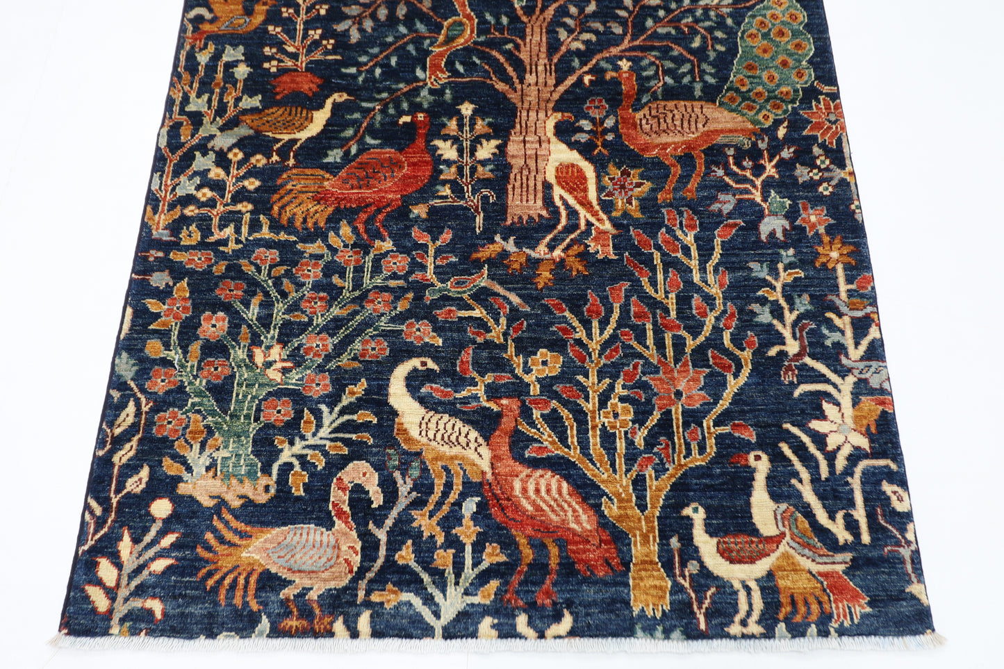 116 x 175 cm | Birds Afghan Tribal Hand Knotted Veg Dye Wool carpet