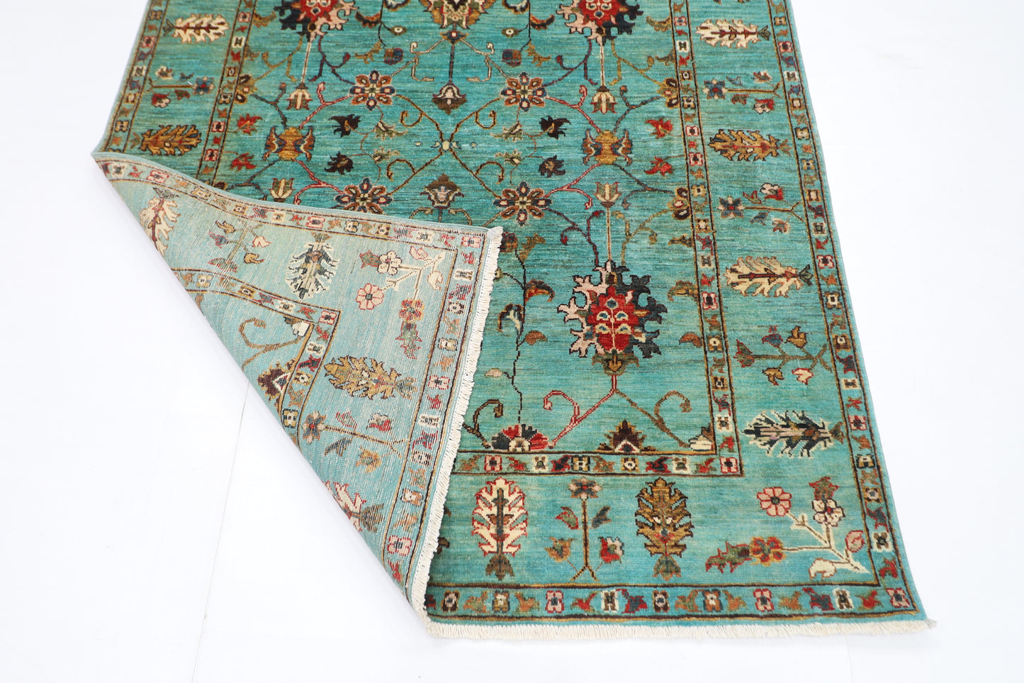 151 x 195 cm | Sultani Oriental Area Rug Afghan Hand Knotted Veg Dye Wool carpet