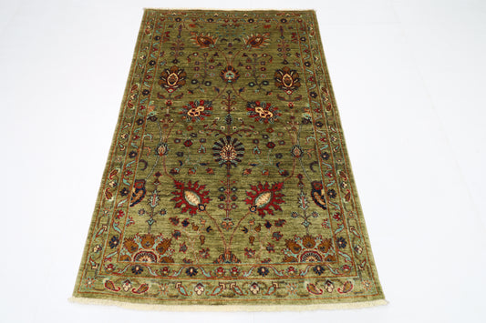 117 x 182 cm | Sultani Afghan Tribal Hand Knotted Veg Dye Wool carpet