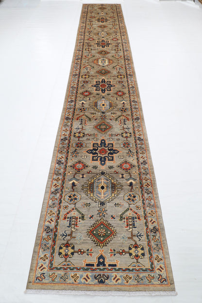 245 x 301 cm | Alfombra afgana de lana teñida con vegetales anudada a mano diseño Kawros