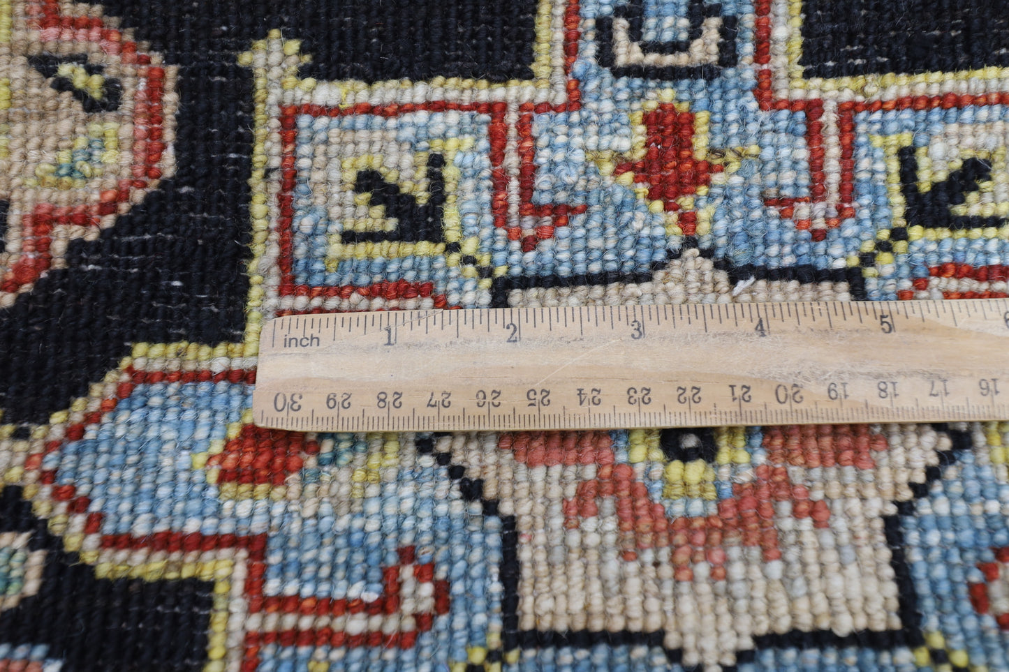 126 x 186 cm | Waziri Black Oriental Area Rug Afghan Hand Knotted Veg Dye Wool carpet
