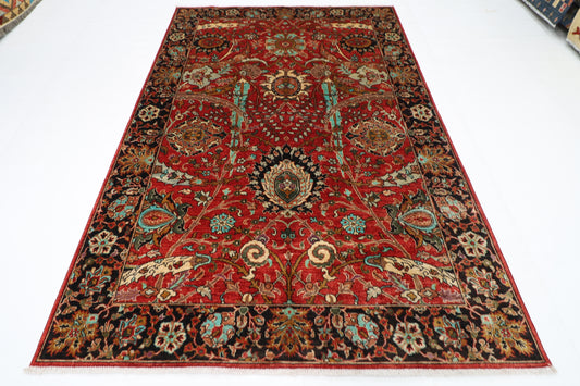 184 x 274 cm | Sickle Leaf Afghan Tribal Hand Knotted Veg Dye Wool carpet