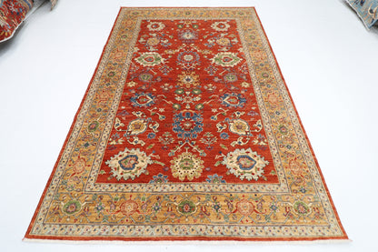 183 x 277 cm | Floral Oriental Area Rug Afghan Hand Knotted Veg Dye Wool carpet