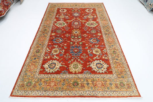 183 x 277 cm | Floral Oriental Area Rug Afghan Hand Knotted Veg Dye Wool carpet