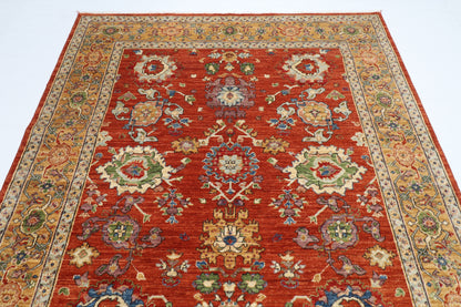 183 x 277 cm | Floral Oriental Area Rug Afghan Hand Knotted Veg Dye Wool carpet