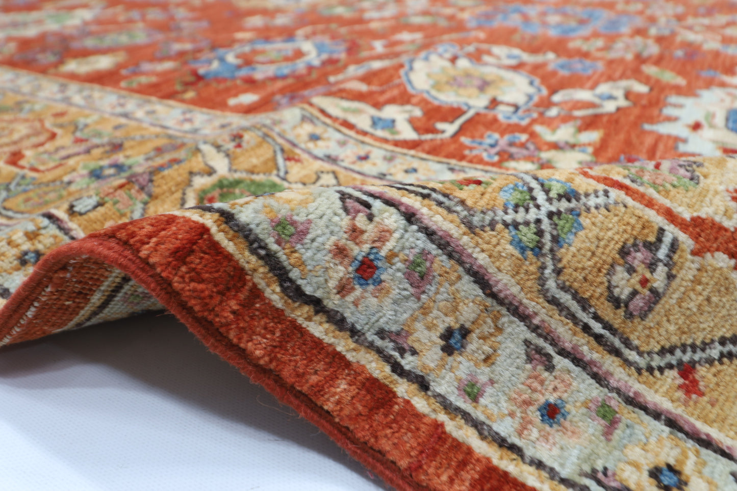 183 x 277 cm | Floral Oriental Area Rug Afghan Hand Knotted Veg Dye Wool carpet