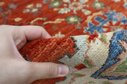 183 x 277 cm | Floral Oriental Area Rug Afghan Hand Knotted Veg Dye Wool carpet