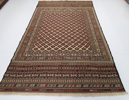 199 x 291 cm | Alfombra Kilm Multicolor de Lana Tradicional Oriental Tejida a Mano