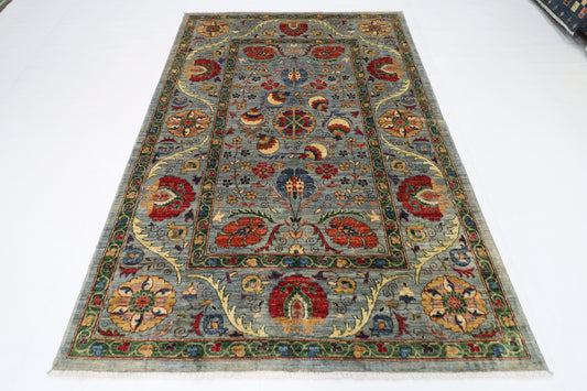 166 x 241 cm | Suzani Afghan Tribal Hand Knotted Veg Dye Wool carpet