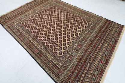 199 x 291 cm | Alfombra Kilm Multicolor de Lana Tradicional Oriental Tejida a Mano