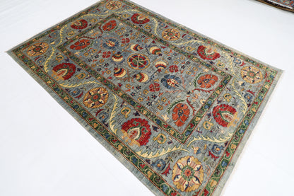 166 x 241 cm | Suzani Afghan Tribal Hand Knotted Veg Dye Wool carpet