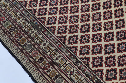 199 x 291 cm | Alfombra Kilm Multicolor de Lana Tradicional Oriental Tejida a Mano