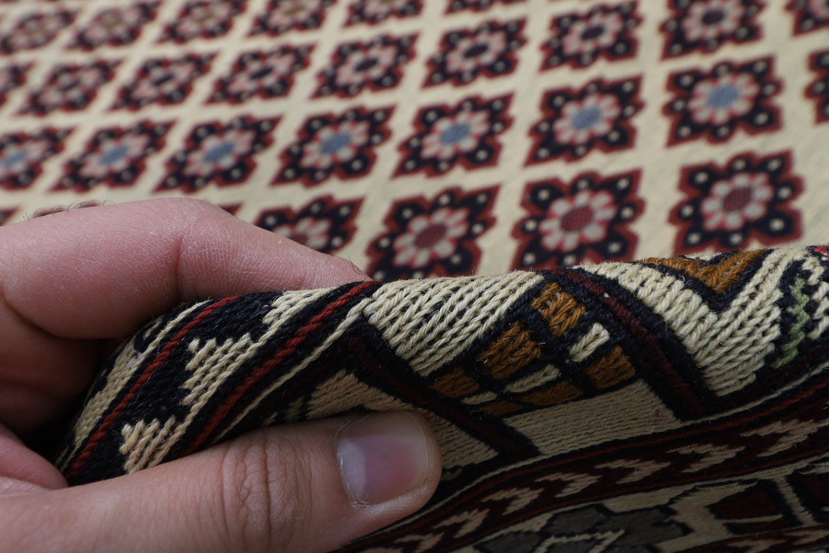 199 x 291 cm | Alfombra Kilm Multicolor de Lana Tradicional Oriental Tejida a Mano