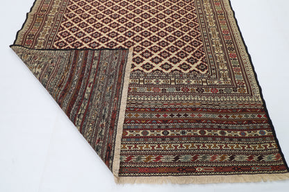199 x 291 cm | Alfombra Kilm Multicolor de Lana Tradicional Oriental Tejida a Mano