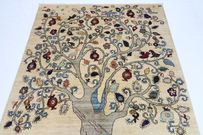 154 x 202 cm | Gabbeh Afghan Tribal Hand Knotted Veg Dye Wool carpet
