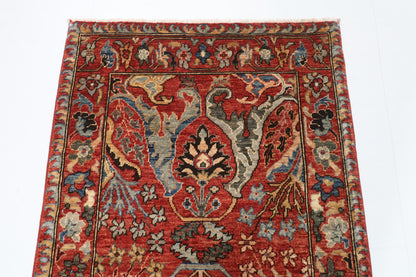 100 x 147 cm | Alfombra Oriental Mamluk Azul Afgano Anudada a Mano Lana Teñida con Tintes Vegetales