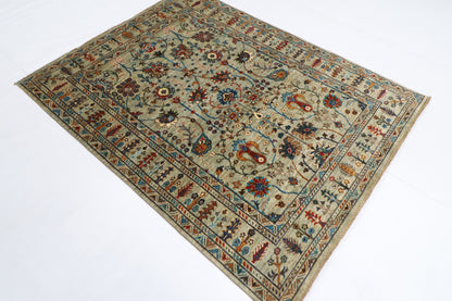 151 x 195 cm | Sultani Afghan Tribal Hand Knotted Veg Dye Wool carpet