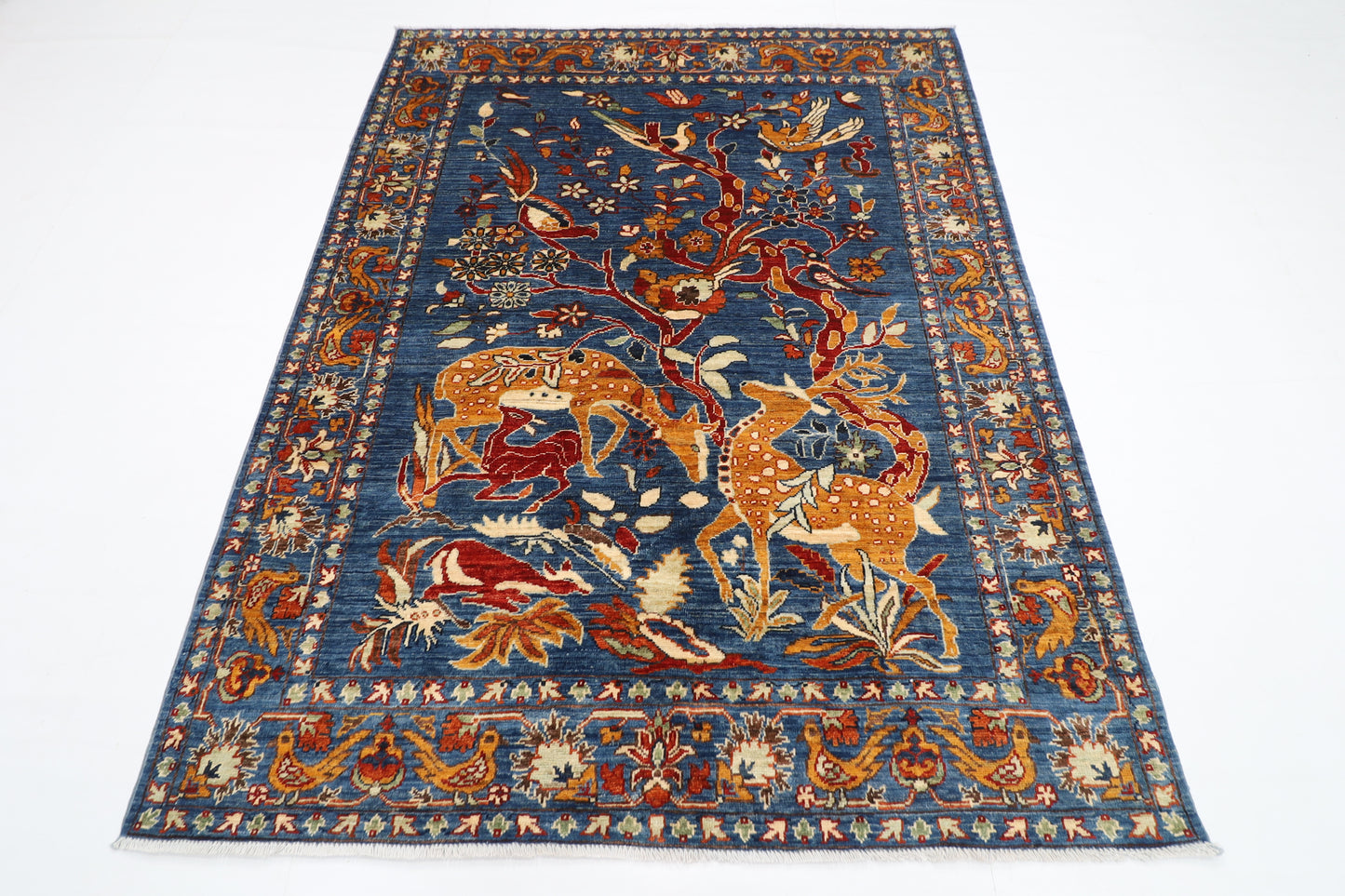156 x 200 cm | Oriental Beer Animal Area Rug Afghan Hand Knotted Veg Dye Wool carpet