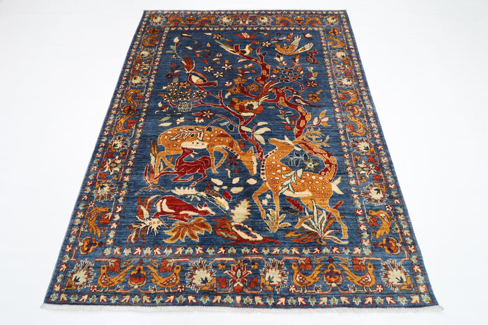 156 x 200 cm | Oriental Beer Animal Area Rug Afghan Hand Knotted Veg Dye Wool carpet
