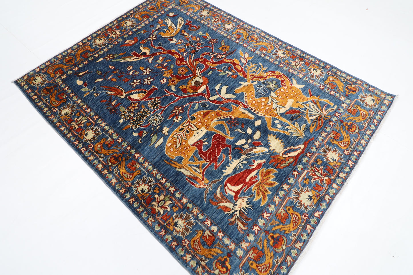 156 x 200 cm | Oriental Beer Animal Area Rug Afghan Hand Knotted Veg Dye Wool carpet