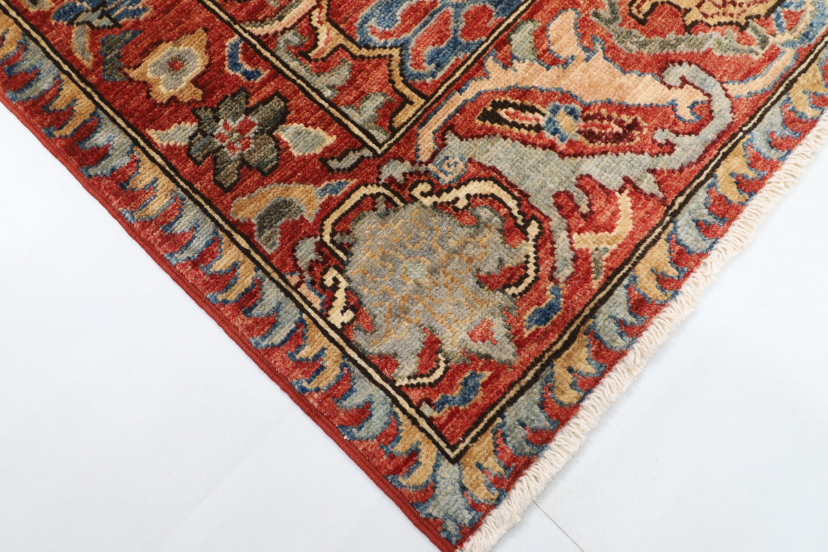 100 x 147 cm | Alfombra Oriental Mamluk Azul Afgano Anudada a Mano Lana Teñida con Tintes Vegetales