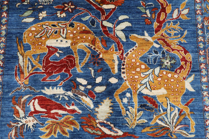156 x 200 cm | Oriental Beer Animal Area Rug Afghan Hand Knotted Veg Dye Wool carpet