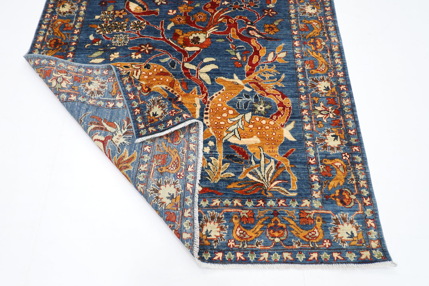 156 x 200 cm | Oriental Beer Animal Area Rug Afghan Hand Knotted Veg Dye Wool carpet