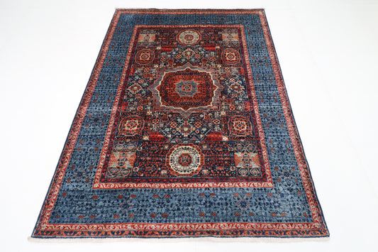 148 x 206 cm | Mamluk Afghan Tribal Hand Knotted Veg Dye Wool carpet