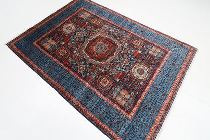 148 x 206 cm | Mamluk Afghan Tribal Hand Knotted Veg Dye Wool carpet
