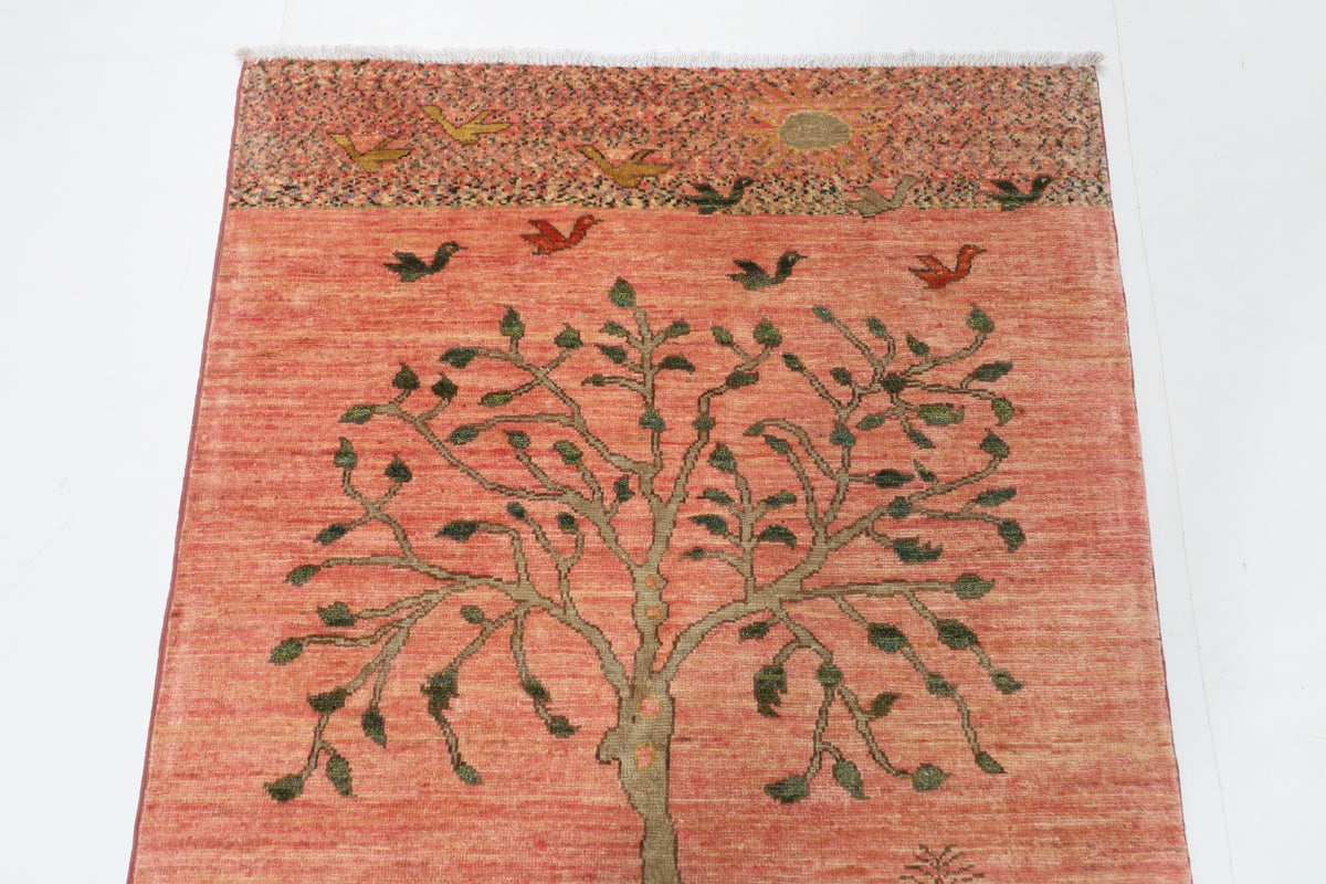 100 x 147 cm | Alfombra Oriental Mamluk Azul Afgano Anudada a Mano Lana Teñida con Tintes Vegetales