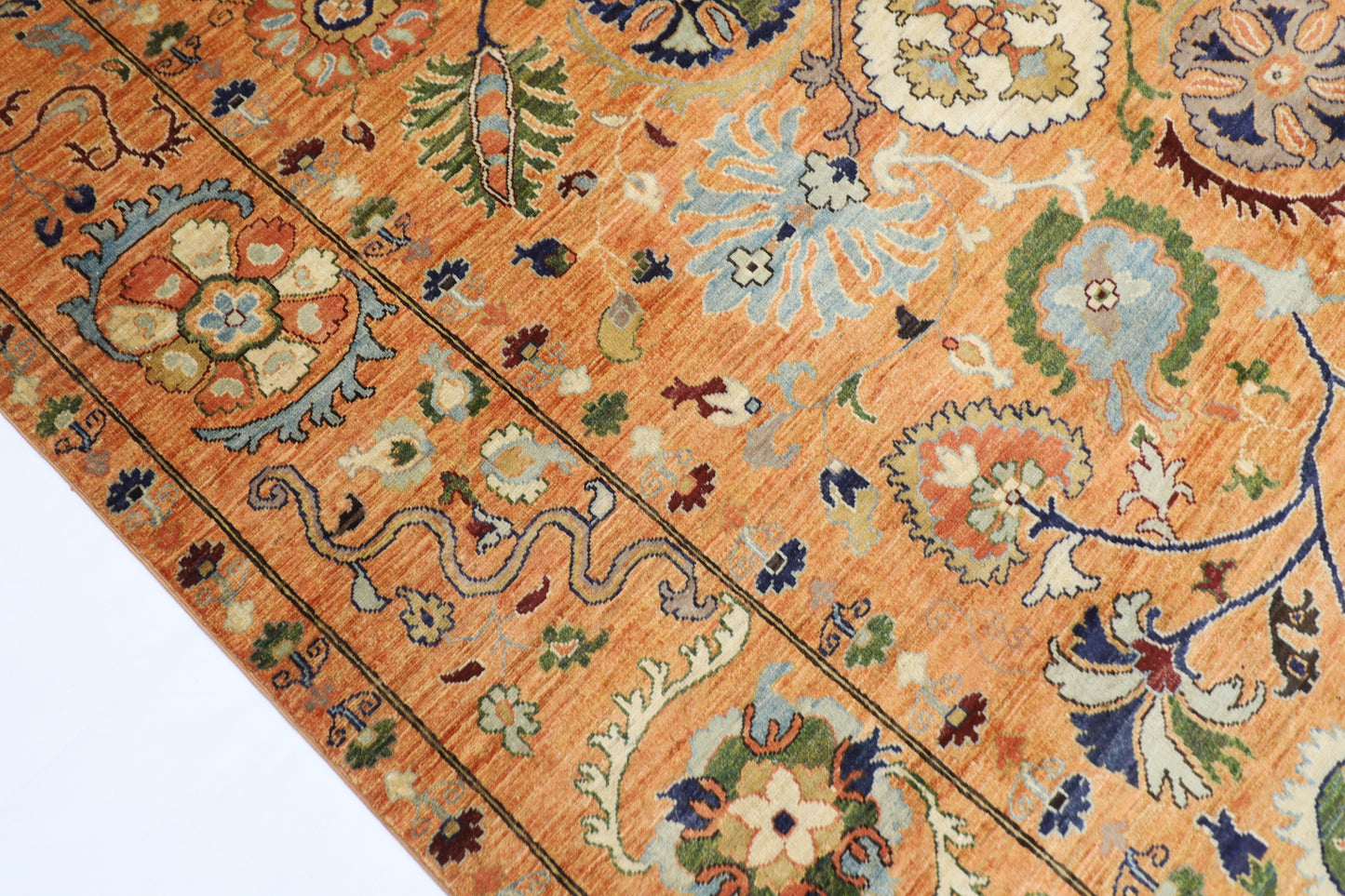 202 x 289 cm | Oriental Suzani Gold Area Rug Afghan Hand Knotted Veg Dye Wool carpet