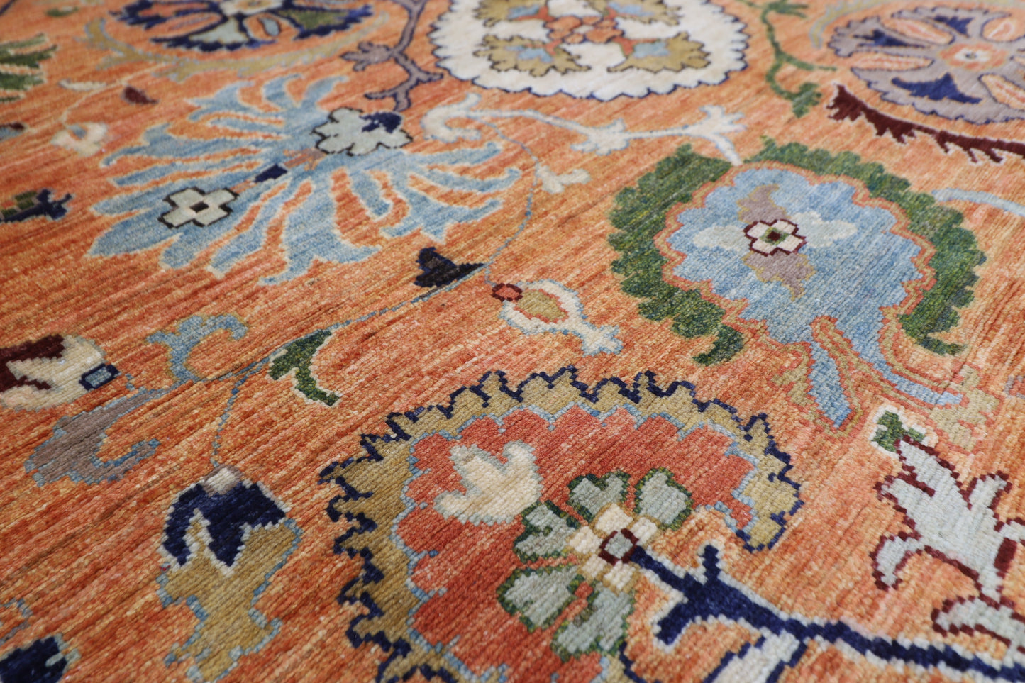 202 x 289 cm | Oriental Suzani Gold Area Rug Afghan Hand Knotted Veg Dye Wool carpet