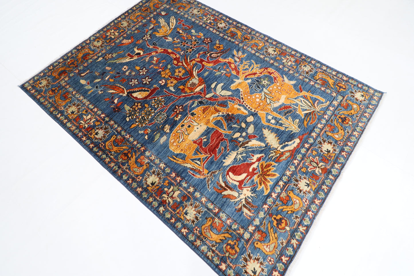 151 x 202 cm | Oriental beer Animal Area Rug Afghan Hand Knotted Veg Dye Wool carpet