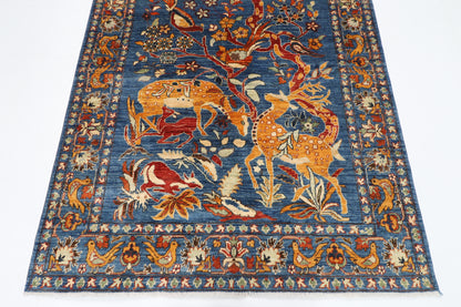 151 x 202 cm | Oriental beer Animal Area Rug Afghan Hand Knotted Veg Dye Wool carpet