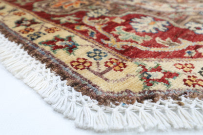 197 x 199 cm | Mamluk Brown Oriental Round Rug Afghan Hand Knotted Veg Dye Wool carpet
