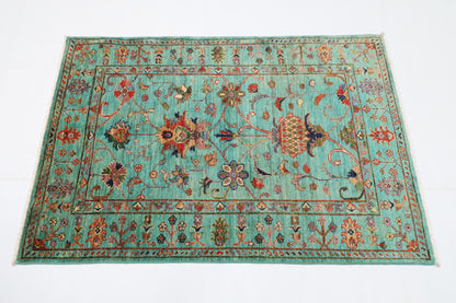101 x 150 cm | Floral Oriental Afghan Hand Knotted Wool carpet