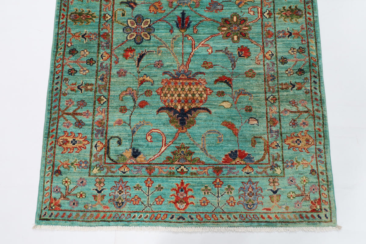 101 x 150 cm | Floral Oriental Afghan Hand Knotted Wool carpet
