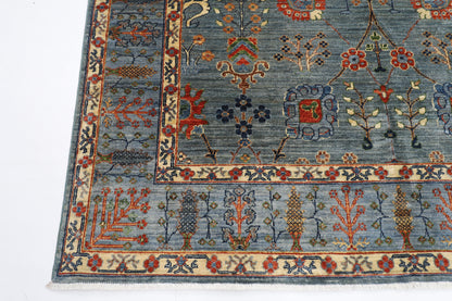 203 x 303 cm | Sultani Gray Oriental Area Rug Afghan Hand Knotted Veg Dye Wool carpet