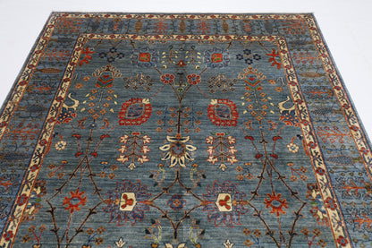 203 x 303 cm | Sultani Gray Oriental Area Rug Afghan Hand Knotted Veg Dye Wool carpet