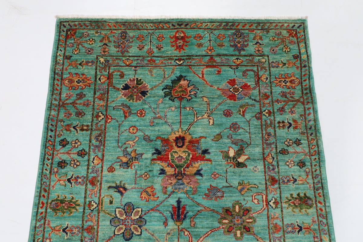 101 x 150 cm | Floral Oriental Afghan Hand Knotted Wool carpet